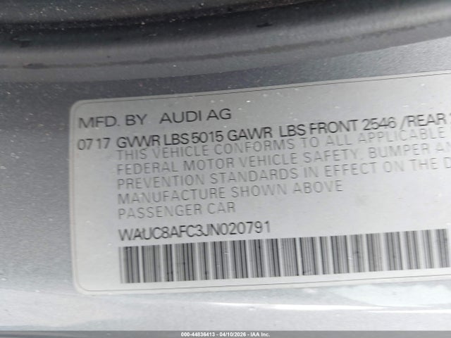 Aukcja sprzedaży 2018 Audi A6 2.0t Premium/2.0t Sport, vin: WAUC8AFC3JN020791, numer aukcji: 44836413