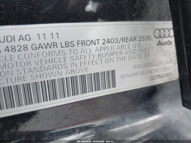 2012 AUDI A4 WAUHFAFL6CN013932 Photo 8