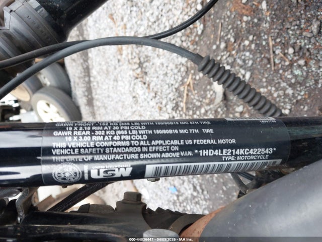 44836447 :رقم المزاد ، 1HD4LE214KC422543 vin ، 2019 Harley-davidson Xl883 N مزاد بيع