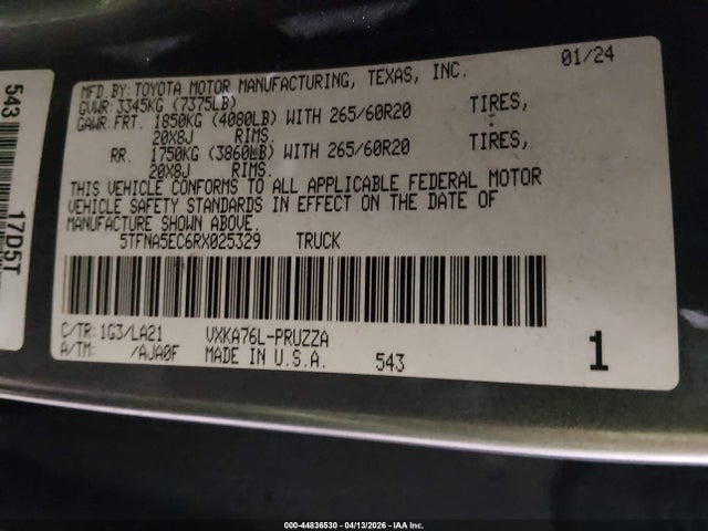 Toyota Tundra Platinum 2024 5TFNA5EC6RX025329 Image 9