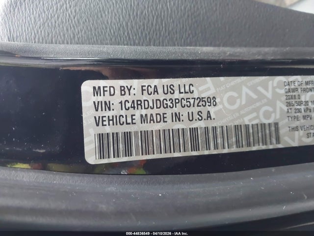 Продаж на аукціоні авто 2023 Dodge Durango Gt Plus Awd, vin: 1C4RDJDG3PC572598, номер лоту: 44836549