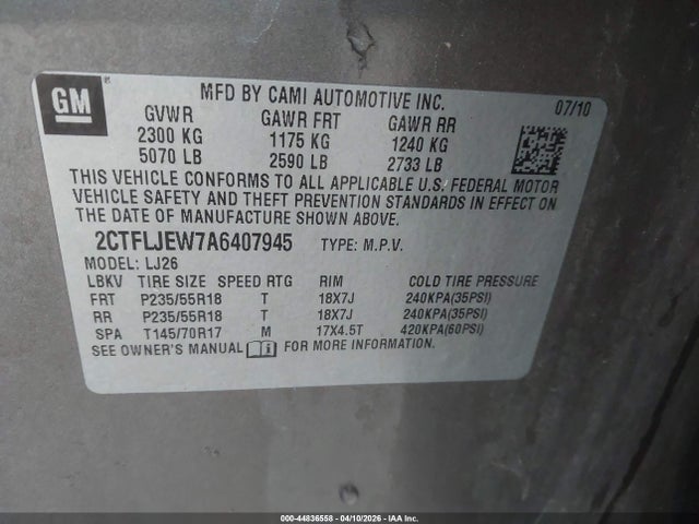 2010 GMC TERRAIN 2CTFLJEW7A6407945 Photo 8