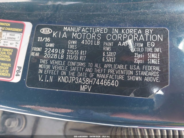Aukcja sprzedaży 2017 Kia Soul +, vin: KNDJP3A58H7446640, numer aukcji: 44836588