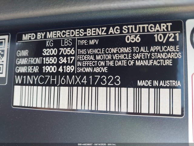 Продажа на аукционе авто 2021 Mercedes-benz Amg G 63 4matic, vin: W1NYC7HJ6MX417323, номер лота: 44836657
