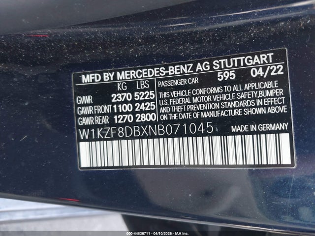 W1KZF8DBXNB071045 Mercedes-Benz E 350