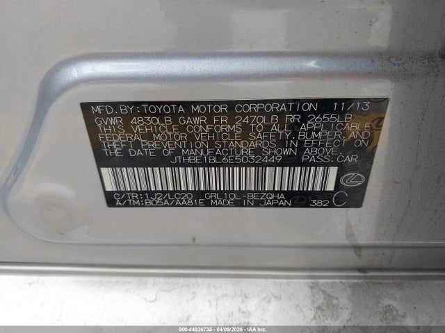 Продаж на аукціоні авто 2014 Lexus Gs 350, vin: JTHBE1BL6E5032449, номер лоту: 44836735