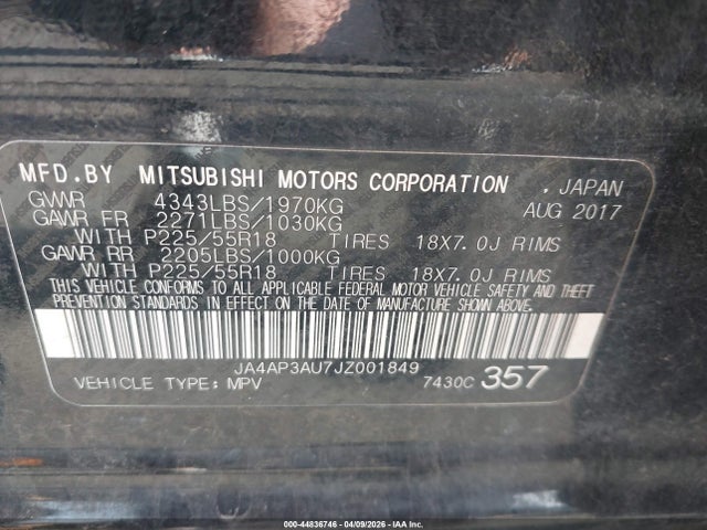 2018 MITSUBISHI OUTLANDER SPORT JA4AP3AU7JZ001849 Photo 8