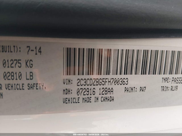 2015 DODGE CHALLENGER 2C3CDZBG5FH700363 Photo 8