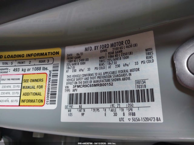 Ford Bronco Sport Outer Banks 2021 3FMCR9C65MRB00152 Image 9
