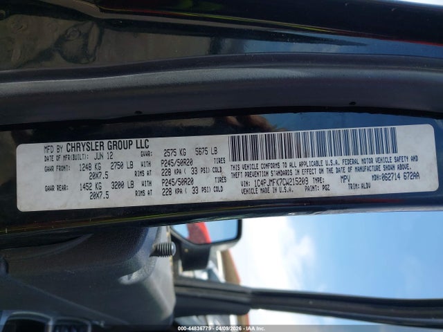 2012 Jeep Liberty Limited Jet Edition მანქანა იყიდება აუქციონზე, vin: 1C4PJMFK7CW215209, აუქციონის ნომერი: 44836779