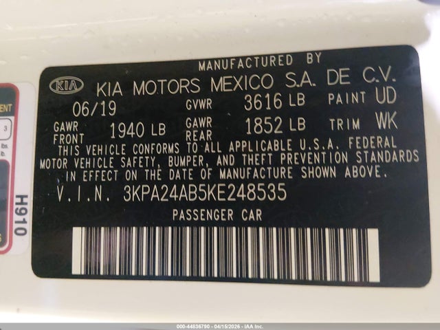 3KPA24AB5KE248535 KIA RIO LX
