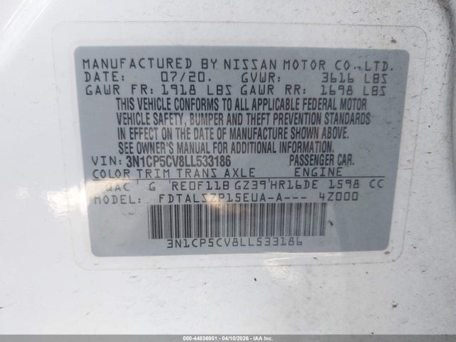Nissan Kicks Sv Xtronic Cvt 2020 3N1CP5CV8LL533186 Image 9