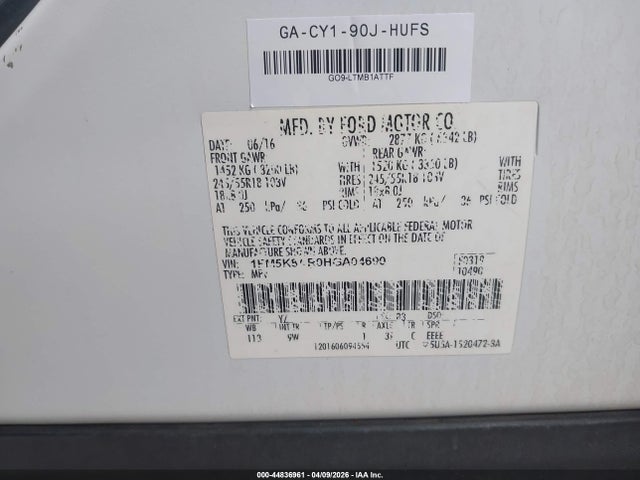 1FM5K8AR0HGA04690 Ford Utility Police Interceptor