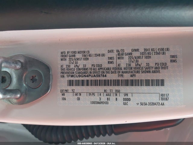 1FMCU9GN4PUA59784 Ford Escape Active