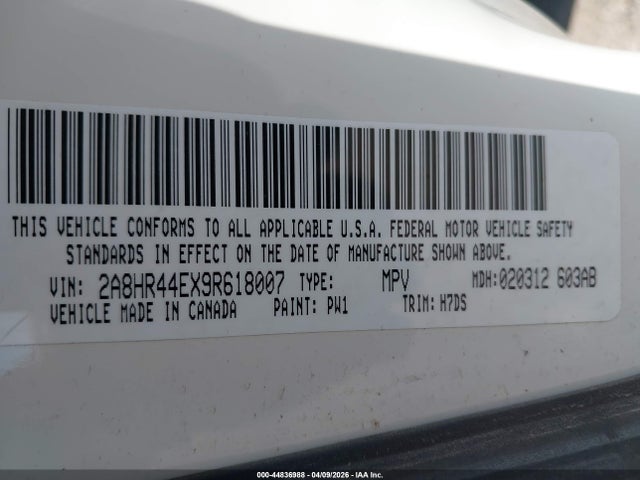 Aukcja sprzedaży 2009 Chrysler Town & Country Lx, vin: 2A8HR44EX9R618007, numer aukcji: 44836988