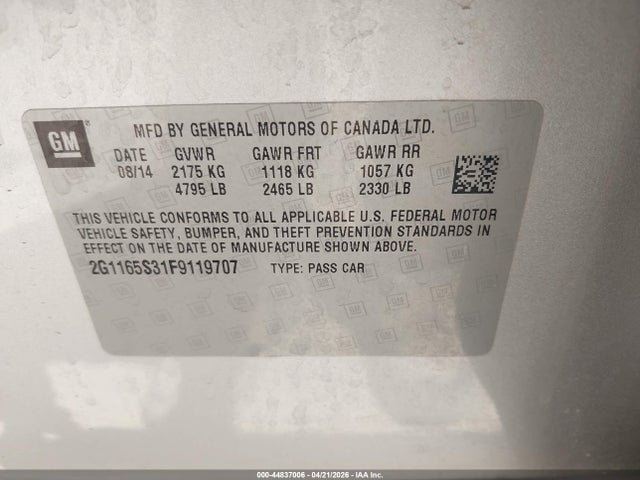 2G1165S31F9119707 Chevrolet IMPALA 2LZ