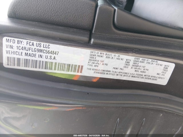 1C4RJFLG9MC564847 Jeep Grand Cherokee Trailhawk 4x4