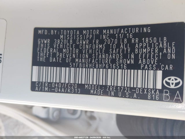 2017 TOYOTA COROLLA 5YFBURHE8HP616516 Photo 8