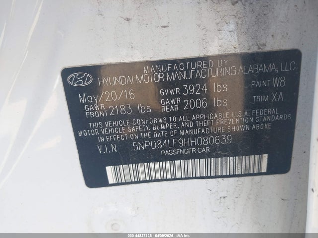 Hyundai ELANTRA SE 2017 5NPD84LF9HH080639 Image 9