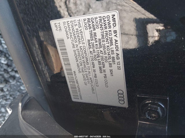 44837197 :رقم المزاد ، WA1LXBF72PD010860 vin ، 2023 Audi Q7 Premium Plus 55 Tfsi Quattro Tiptronic مزاد بيع