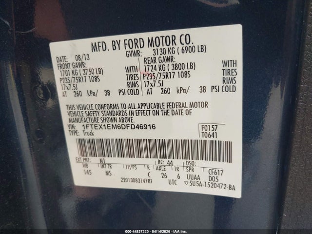 2013 FORD F-150 1FTEX1EM6DFD46916 Photo 8