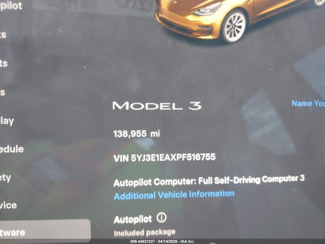 Aukcja sprzedaży 2023 Tesla Model 3 Rear-wheel Drive, vin: 5YJ3E1EAXPF516755, numer aukcji: 44837227