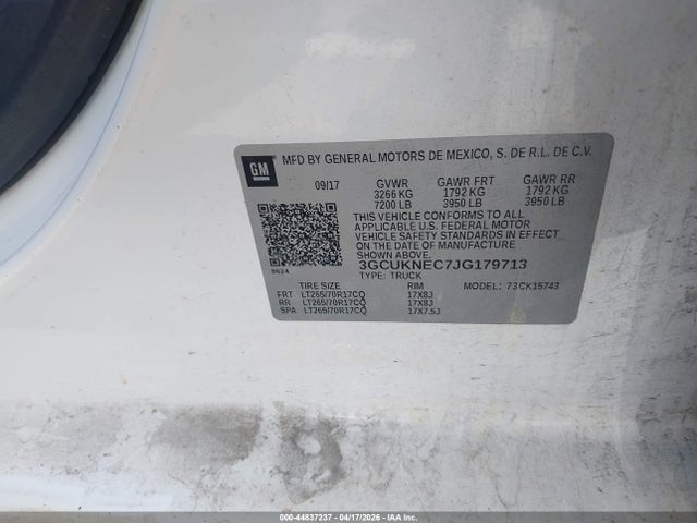 Aukcja sprzedaży 2018 Chevrolet Silverado 1500 Wt, vin: 3GCUKNEC7JG179713, numer aukcji: 44837237