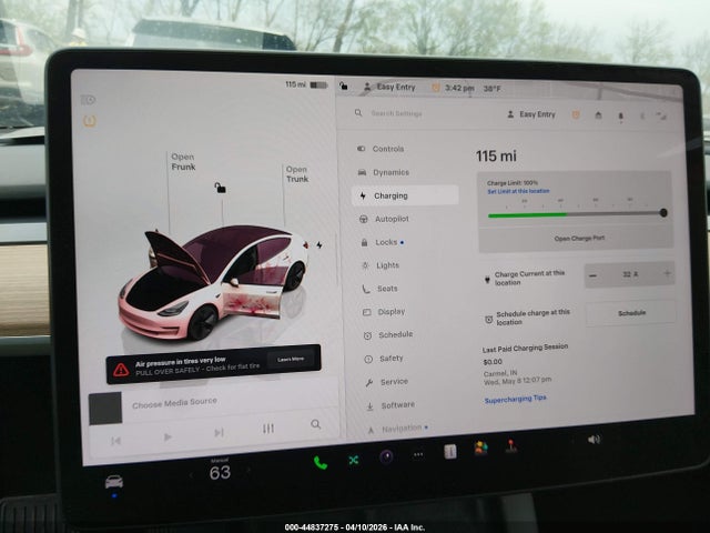 44837275 :رقم المزاد ، 5YJ3E1EA8PF692736 vin ، 2023 Tesla Model 3 Rear-wheel Drive مزاد بيع