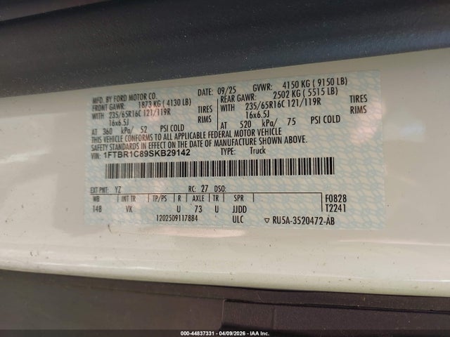 1FTBR1C89SKB29142 Ford Transit-250