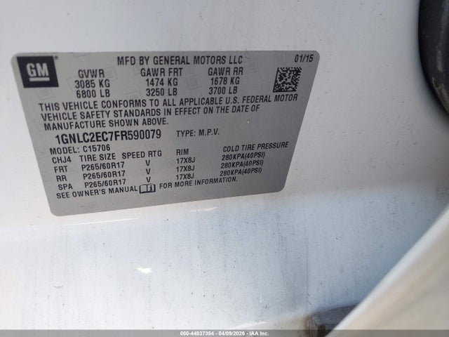 2015 CHEVROLET TAHOE 1GNLC2EC7FR590079 Photo 8