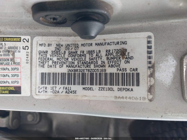 2008 TOYOTA COROLLA 1NXBR32E78Z005169 Photo 8