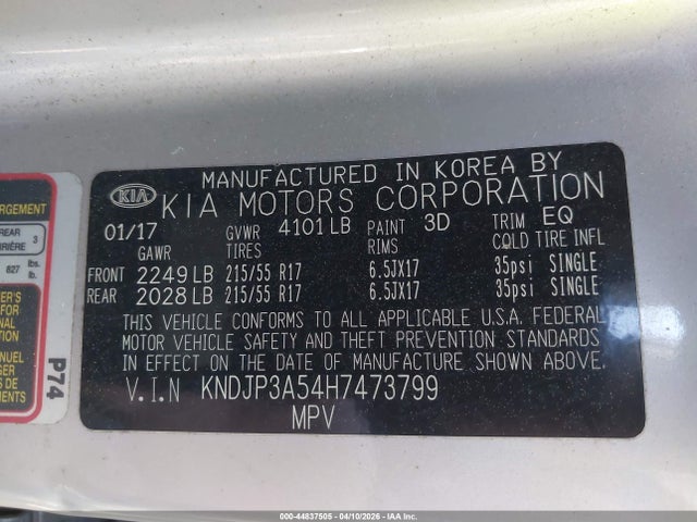 Aukcja sprzedaży 2017 Kia Soul +, vin: KNDJP3A54H7473799, numer aukcji: 44837505