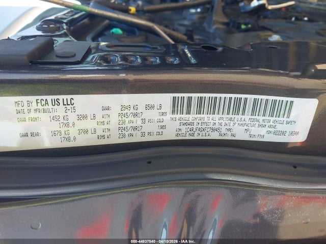 2015 Jeep Grand Cherokee Laredo მანქანა იყიდება აუქციონზე, vin: 1C4RJFAGXFC790451, აუქციონის ნომერი: 44837540