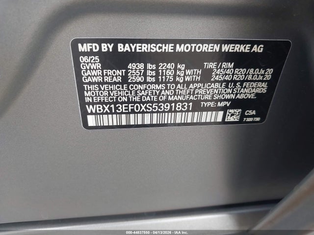 Aukcja sprzedaży 2025 Bmw X1 M35i, vin: WBX13EF0XS5391831, numer aukcji: 44837550