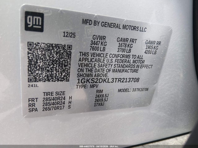 1GKS2DKL3TR213708 GMC Yukon 4wd Denali