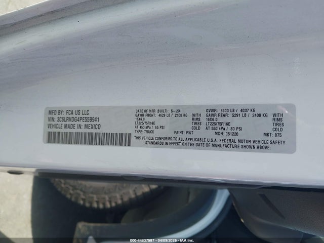 Продаж на аукціоні авто 2023 Ram Promaster 2500 High Roof 159 Wb, vin: 3C6LRVDG4PE559941, номер лоту: 44837587