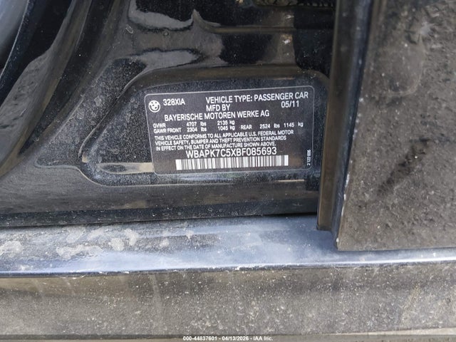 Продаж на аукціоні авто 2011 Bmw 328i Xdrive, vin: WBAPK7C5XBF085693, номер лоту: 44837601