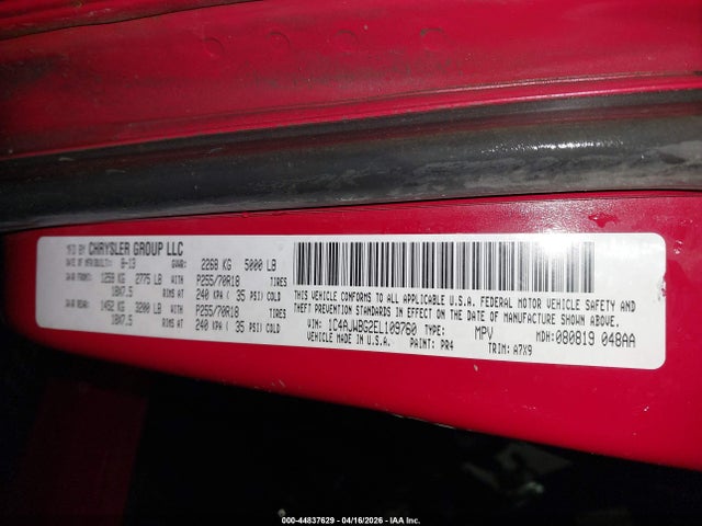 Продажа на аукционе авто 2014 Jeep Wrangler Sahara, vin: 1C4AJWBG2EL109760, номер лота: 44837629