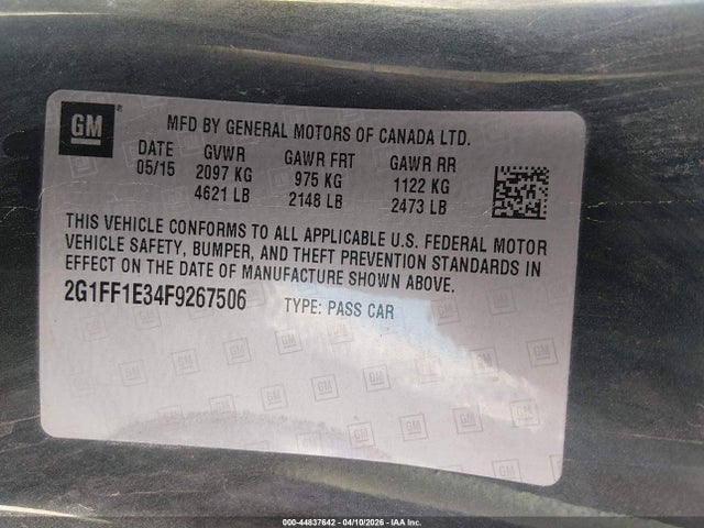 Chevrolet Camaro 2lt 2015 2G1FF1E34F9267506 Image 9