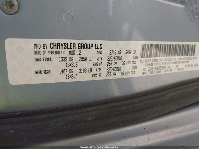 Продажа на аукционе авто 2013 Chrysler Town & Country Touring, vin: 2C4RC1BG8DR518934, номер лота: 44837772