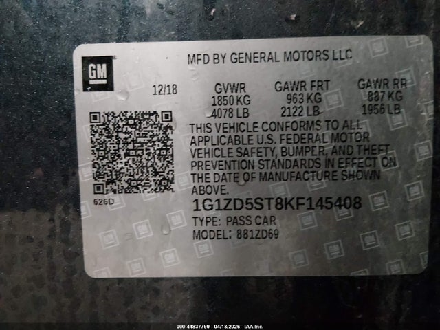 Chevrolet MALIBU LT 2019 1G1ZD5ST8KF145408 Image 25