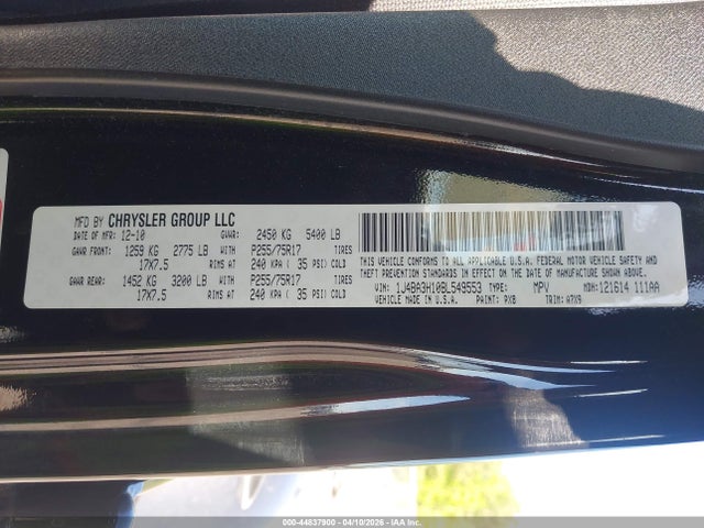 Aukcja sprzedaży 2011 Jeep Wrangler Unlimited Sport, vin: 1J4BA3H10BL549553, numer aukcji: 44837900