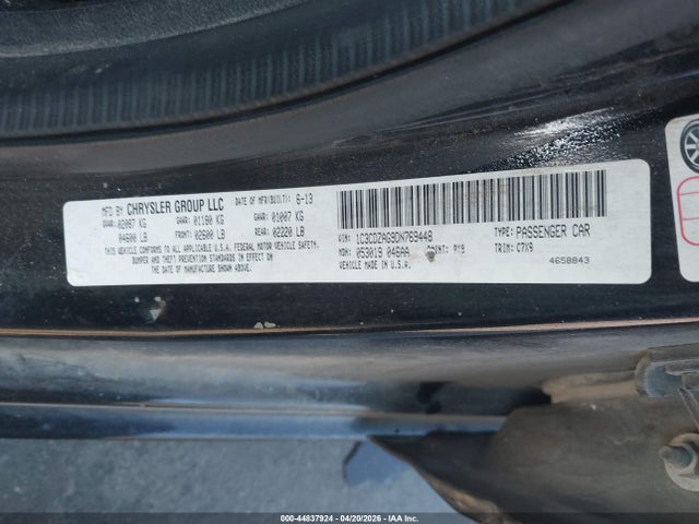 44837924 :رقم المزاد ، 1C3CDZAG9DN769448 vin ، 2013 Dodge Avenger Se V6 مزاد بيع