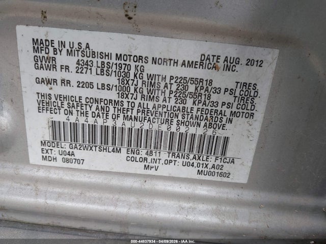 2013 MITSUBISHI OUTLANDER SPORT 4A4AP3AU2DE002126 Photo 8