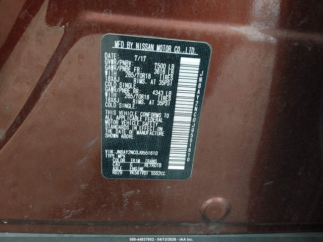 Nissan ARMADA SV 2018 JN8AY2NC0J9551610 Image 9