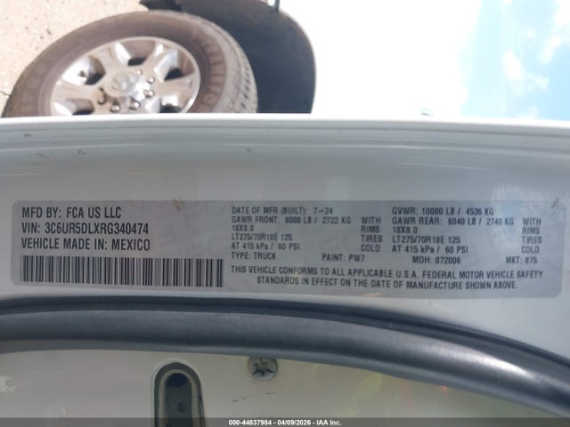 Aukcja sprzedaży 2024 Ram 2500, vin: 3C6UR5DLXRG340474, numer aukcji: 44837984