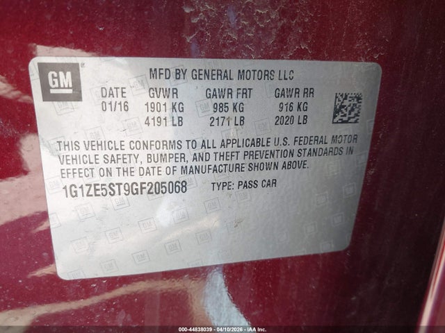 1G1ZE5ST9GF205068 Chevrolet MALIBU 1LT