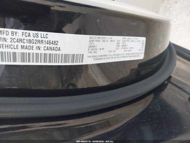 44838119 :رقم المزاد ، 2C4RC1BG2RR146482 vin ، 2024 Chrysler Pacifica Touring L مزاد بيع