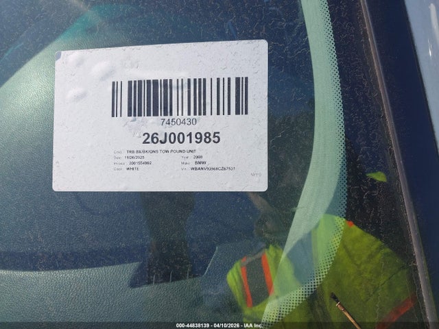 44838139 :رقم المزاد ، WBANV93568CZ67531 vin ، 2008 Bmw 535xi مزاد بيع