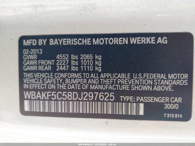Продажа на аукционе авто 2013 Bmw 328i Xdrive, vin: WBAKF5C58DJ297625, номер лота: 44838147